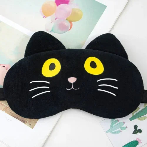 Sleeping Mask Sleeping Blindfold Soft Plush Eye Masks Cute Cat Eye Cover Plush Mask Eyepatch Nap Health Eye Cover  Sleep Mask