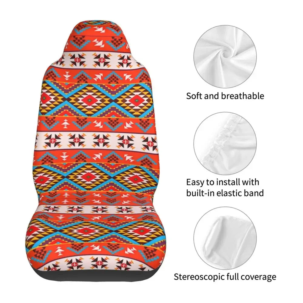 Boho Aztec Universal Car Seat Cover Four Seasons Women Ethnic Persian Tribal Car Seat Cushion Fabric Hunting