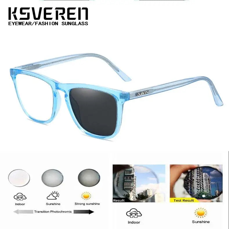 TR90 Square Photochromic Myopia Glasses Men Women Brand Finished Color Changing Driving Nearsighted Eyewear Negative Diopter ﻿