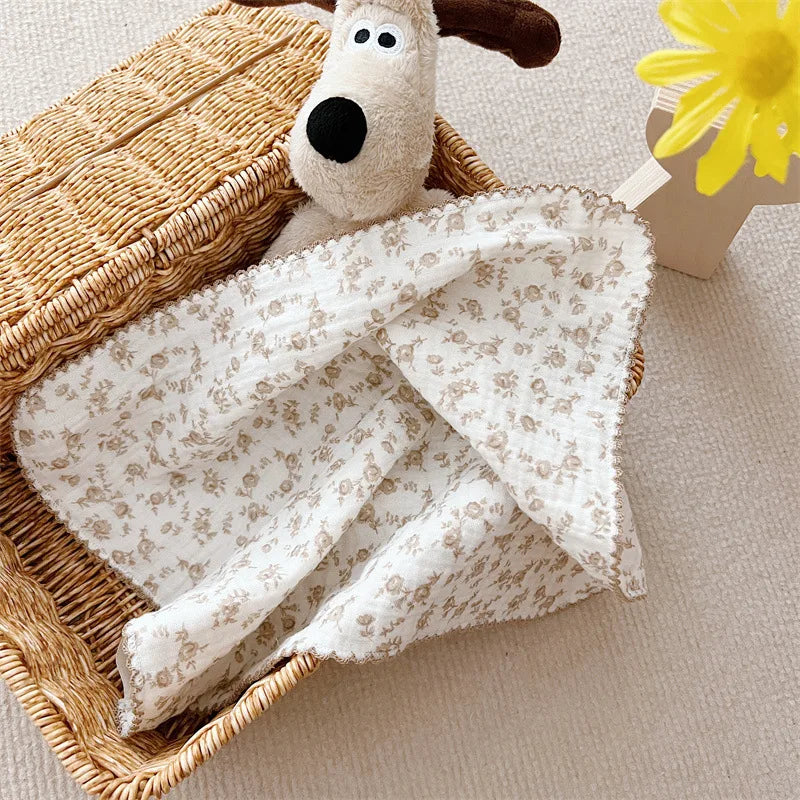 4Pcs Printing Towel Baby Face cloth Bath Towel Handkerchief Cotton Burp Cloth Soft Absorbent Gauze Kindergarten Washcloth 30cm
