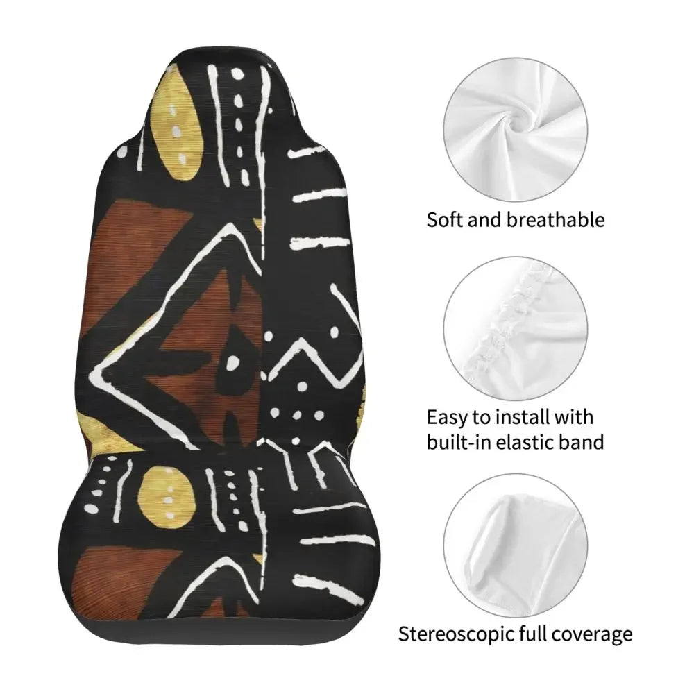 Antique African Textile Print Universal Car Seat Cover Protector Interior Accessories Women Seat Cushion/Cover Seat Protector