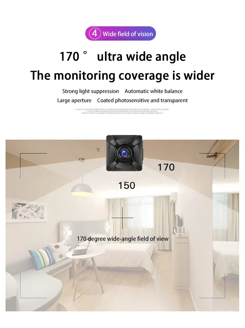 New X5 1080P Mini WiFi Camera Wireless Remote Monitor Rechargeable Motion Detection Portable Camcorder Home Security Camera