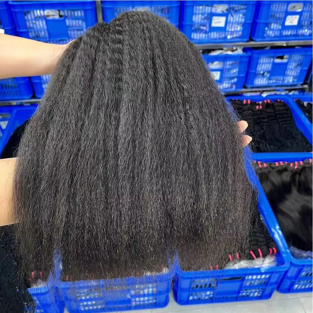 30 Inch Raw Hair Bundles Kinky Straight 3 4 Bundles 100% Human Hair Sew In Bundles Brazilian Virgin Remy Yaki Straight Bundles