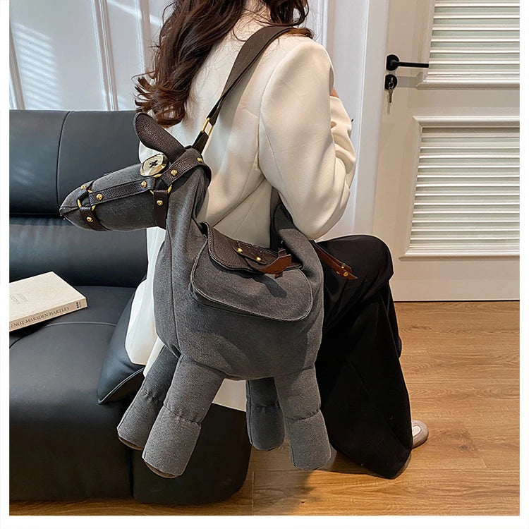 Sense of Luxury Personality Super Cool Crossbody Bags for Women Hot Trendy 2026 New Style Fashionable Canvas Pony Shoulder Bags