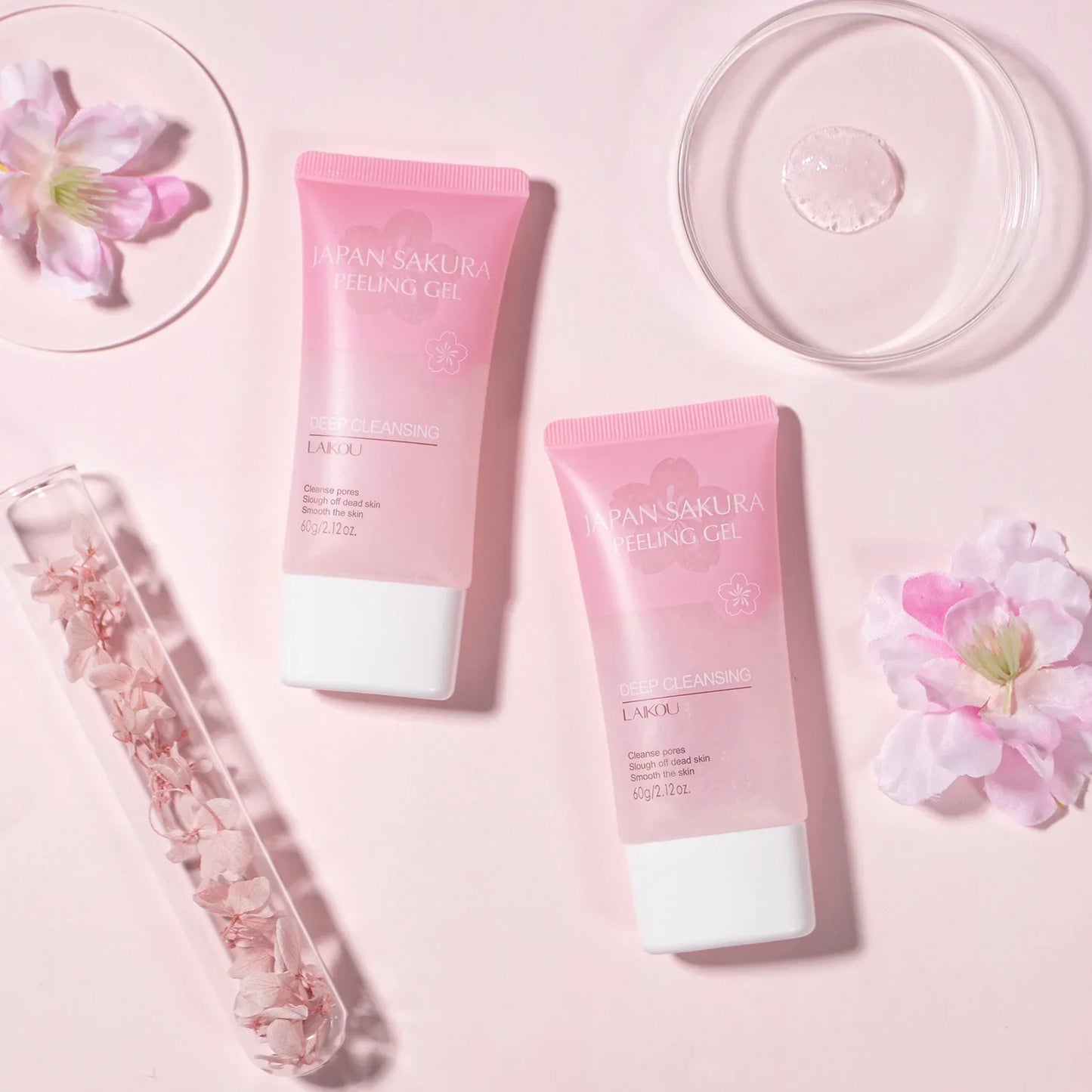 LAIKOU Sakura Face Peeling Gel Facial Exfoliation Cleans Pores Moisturizing Oil Control  Facial Scrub Skin Care 60g
