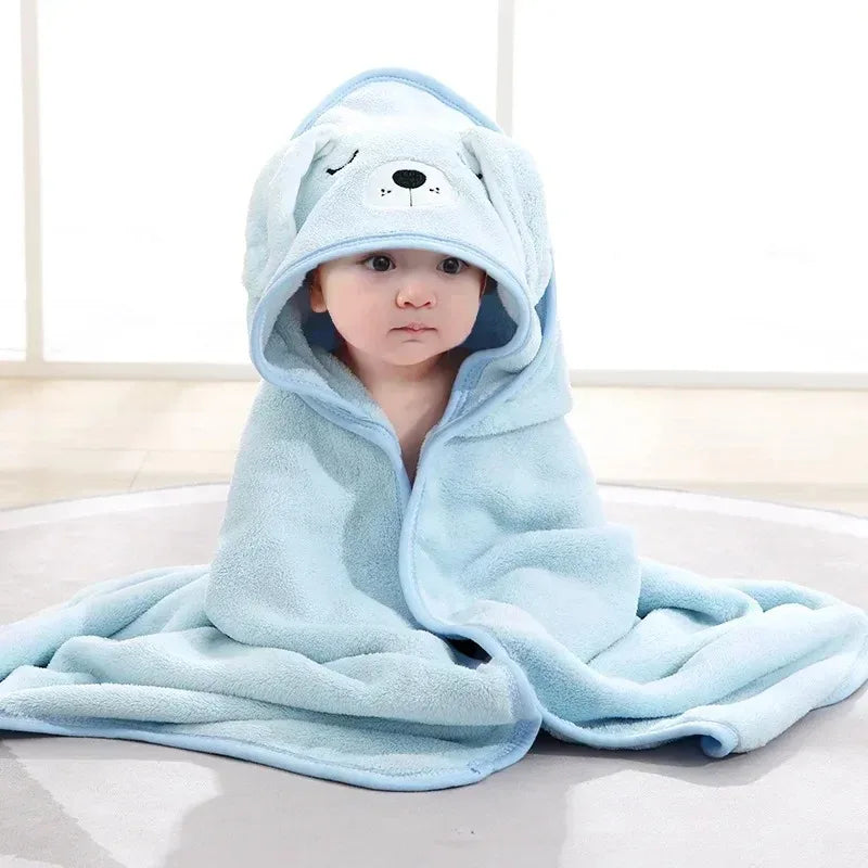 80*80cm/ Cartoon Baby Bath Towel Body Hooded Polyester Fiber Baby Bathrobe Newborn Swaddling Girl and Boy Baby Blanket