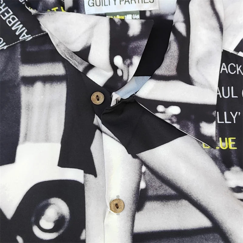 High-end Summer WACKO MARIA Solid Color Cursive wackomaria Embroidery Logo Simple Hawaii Short Sleeve Shirt