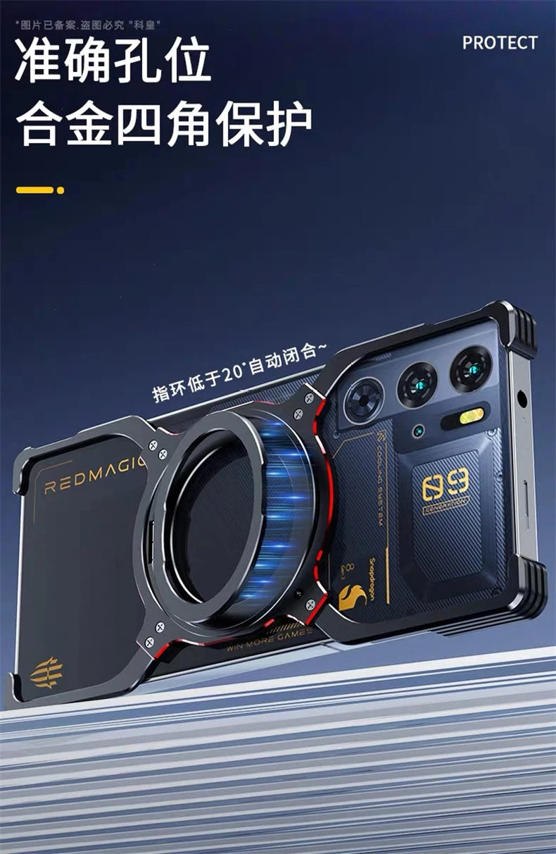 Magnetic Case For Nubia Redmagic 10 Pro Plus 9S 10s Red Magic 9 Pro+ 5G Aluminium Alloy Metal Borderless Bracket Cooling Cover