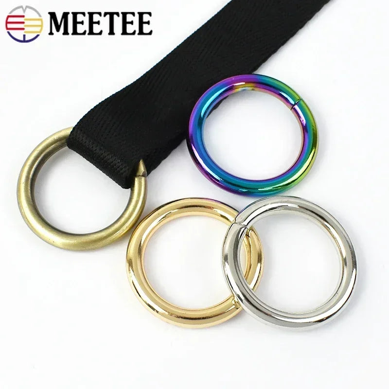 5Pcs 13-50mm Metal O Ring Buckles for Bag Strap Circle Connector Clasp Dog Collar Belt Buckle Chain Hooks Loop DIY Accessories