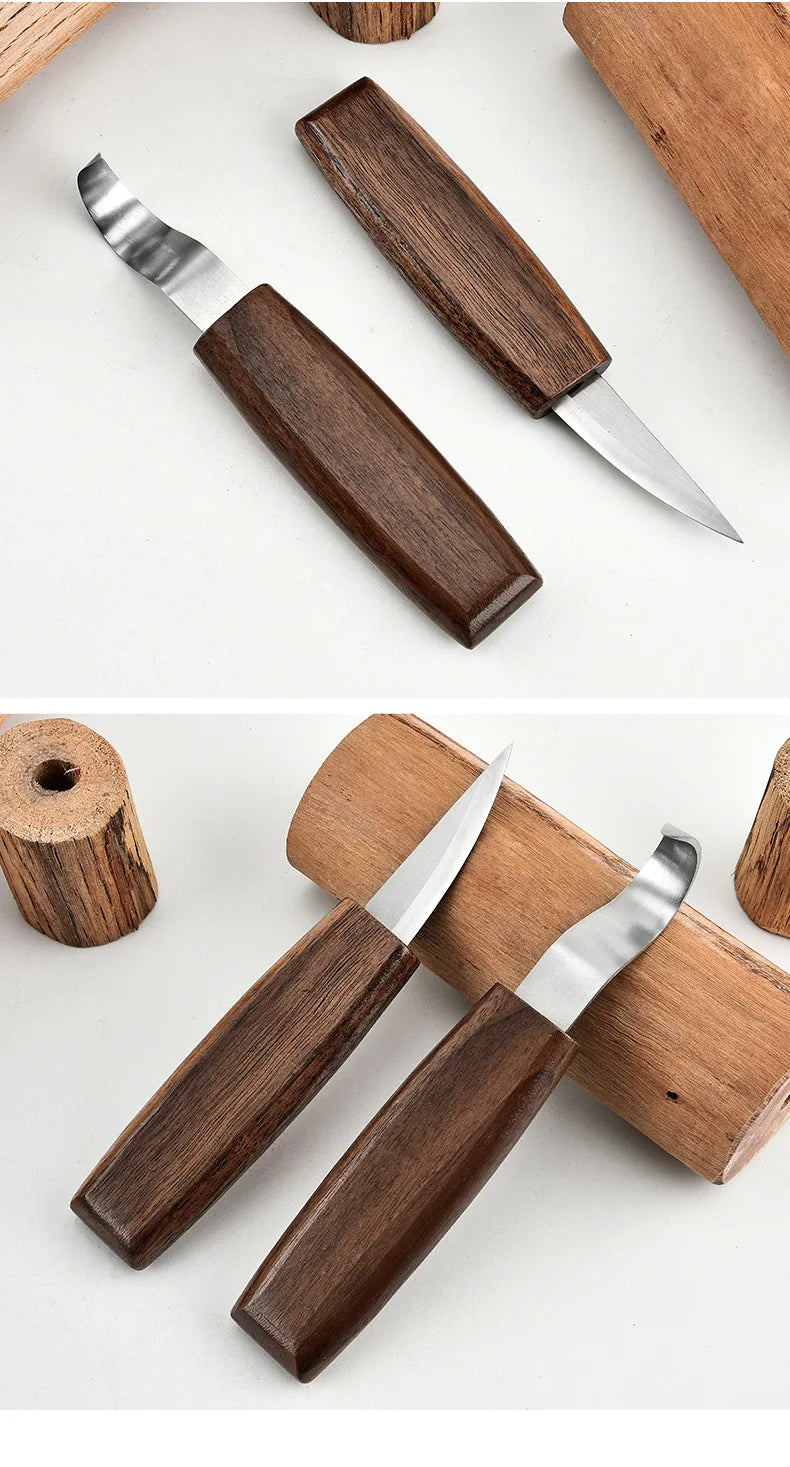 1 Set Wood Carving Tools Chisel Woodworking Cutter Hand Tool Set Wood Carving Knife DIY Peeling Woodcarving Gloves