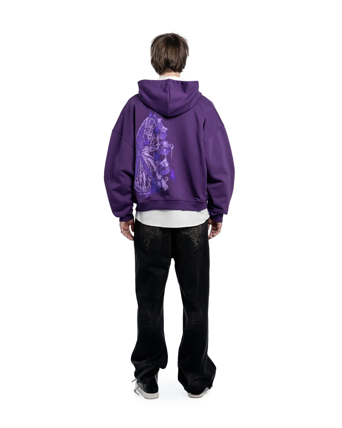 Y2K Retro Zip up Hoodie Men Ghost Wheel Pattern Zipper Sweatshirt High Street Hip Hop Streetwear Oversized Unisex MZLFF Hoodies