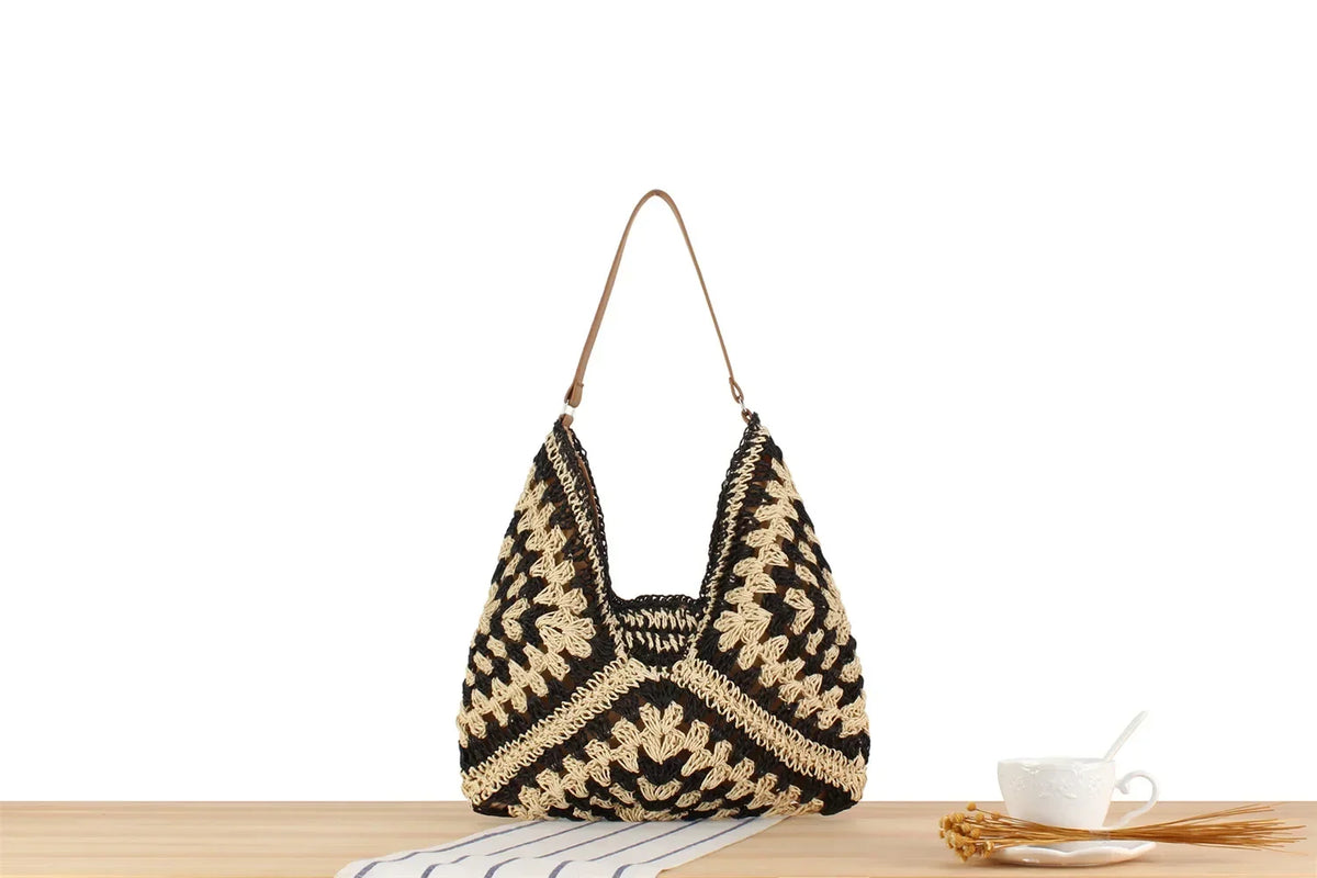 Women's Retro Handbag, Woven lightweight Handbag, Fashionable Commuting and Travel Shopping Bag,