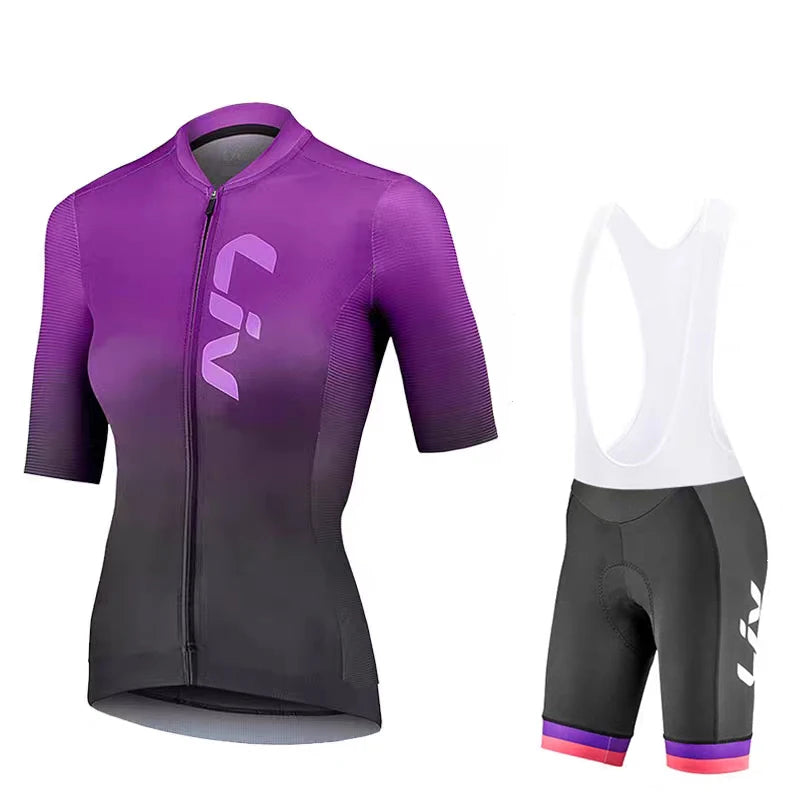 LIV Women's cycling clothes summer road cycling jerseys cycling bibs breathable quick drying clothes cycling shirts