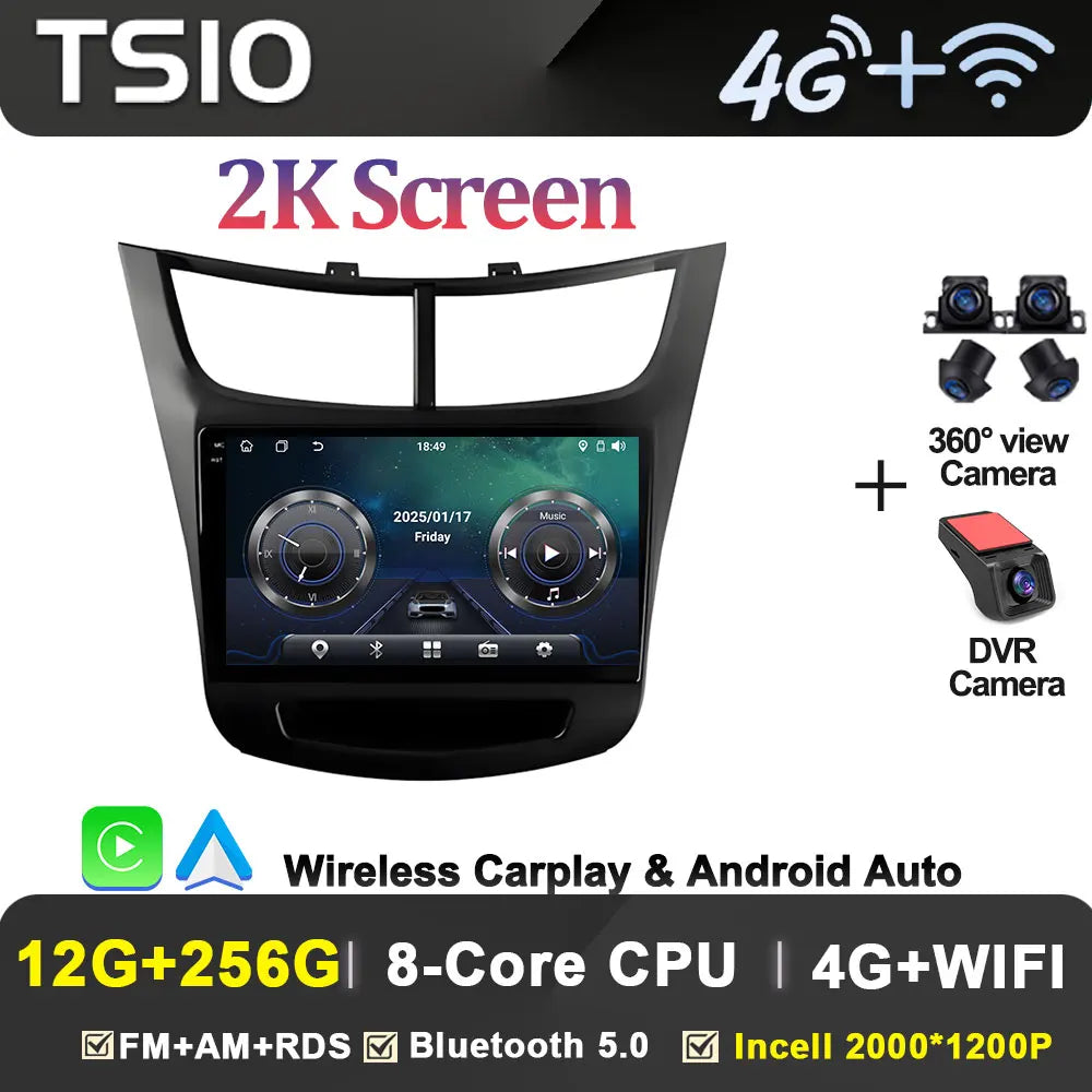 Car Radio Multimedia Player For Chevrolet Sail Aveo 2015 2016 2017 2018 2019 2020 2022 Android 15 Touch Screen GPS Carplay BT