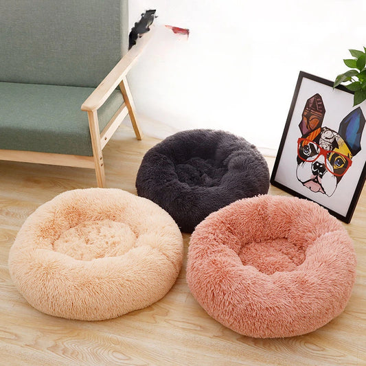 Home Plush Pet Nest Winter Cat Nest Dog Nest Warm Detachable and Washable Round Cat Nest Pet Bed Seasonal Universal Decoration