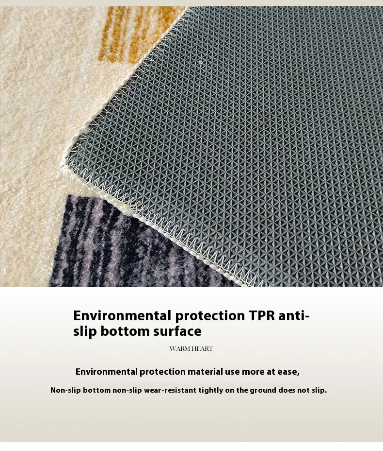 VIKAMA New Design Warm Wave Retro Winter Warm Non-slip Floor Mats Living Room Bedroom Sofa Washable Dirt-resistant Carpet