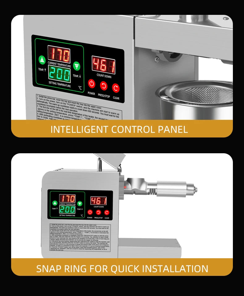 DIVEDEER Oil Press Home Automatic Multifunctional Commercial Oil Dreg Peanut New Oil Machine Intelligent Oil Press Machine X8S