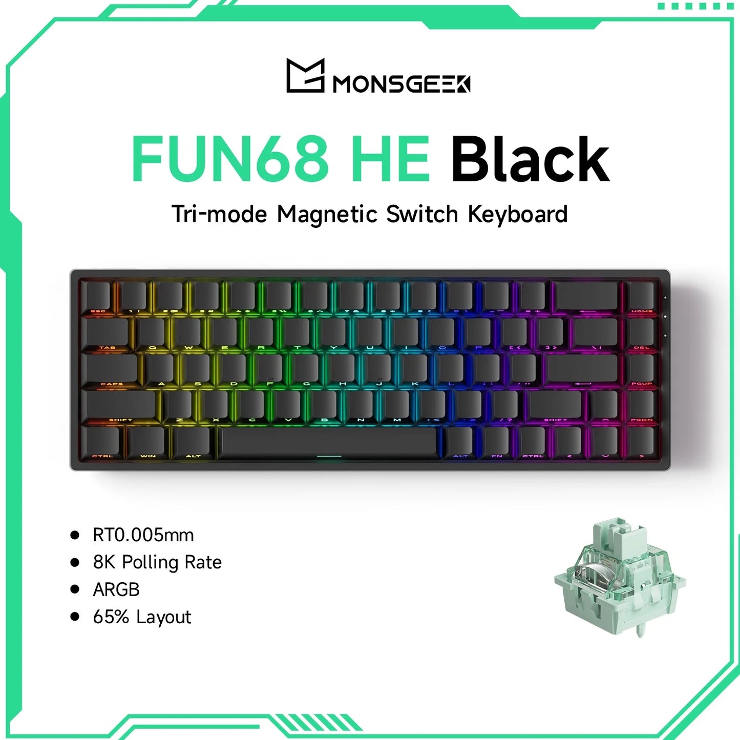 Akko MonsGeek FUN68 FUN60 PRO&MAX  HE Magnetic Keyboard 60% 65%Gaming Keyboards Rapid Trigger 8K Custom Keyboard Gamer Esports