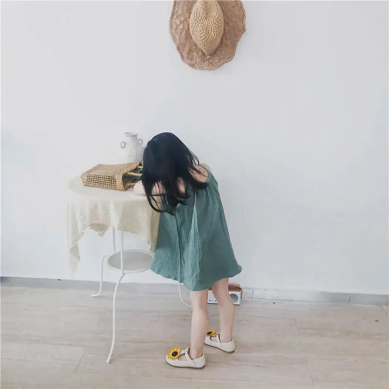 Cute Cotton Baby Dresses One-piece Summer Beach Sundress Muslin Dress for Girls Christening Carnival Costume Baby Newborn Items