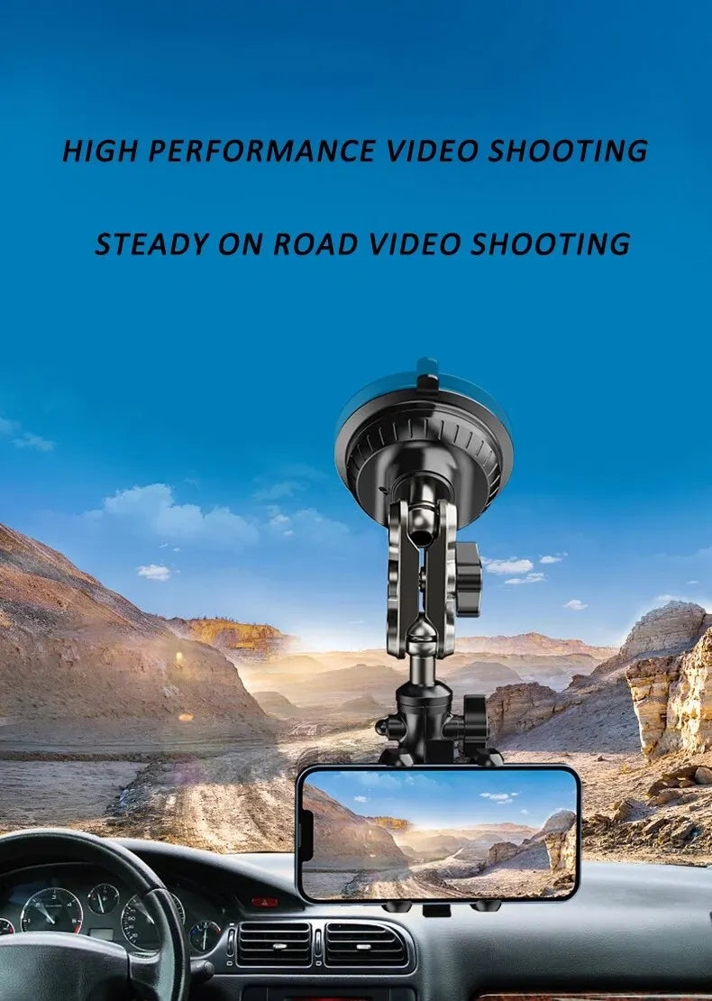 Car Phone Mount Video Recording Universal Magic Arm Suction Car Phone Holder Mount Windshield Window Glass Vlog Shooting