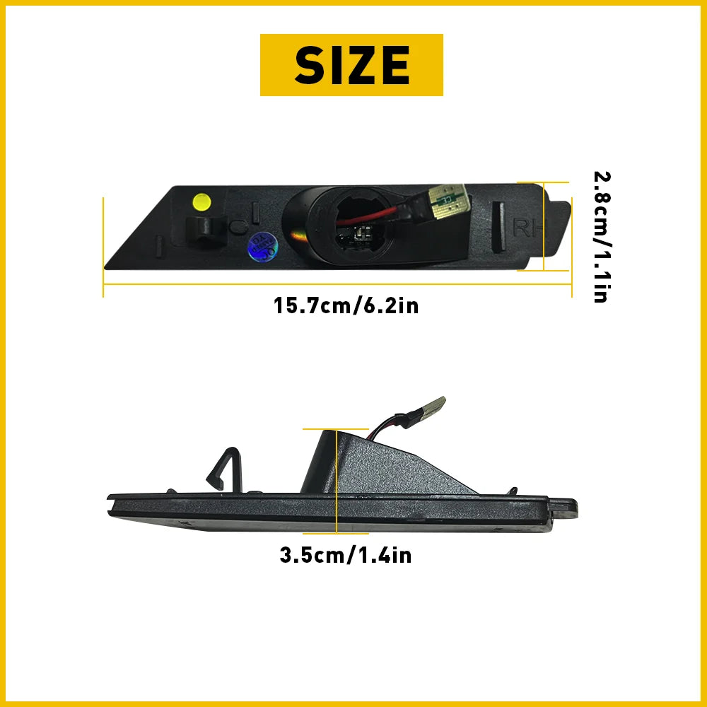 2/4Pcs LED Bumper Side Smoked Marker Light for Chevy Camaro 2010 2011 2012 2013 2014 2015 Yellow Red Front Rear LED Fender Lamps