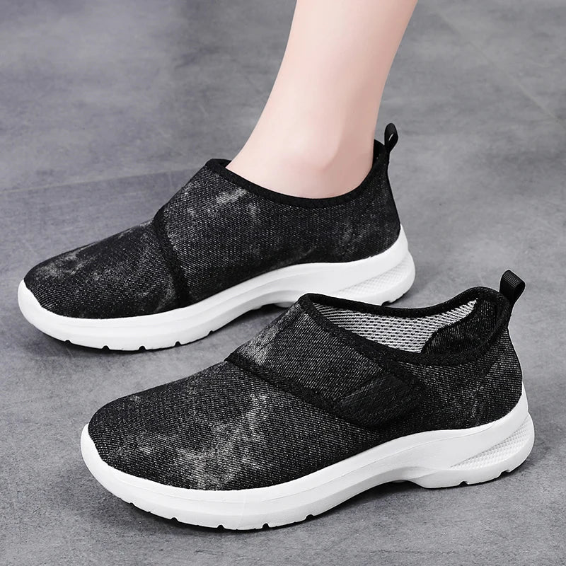 Women Mesh Shoes Summer Sports Black Outdoor Comfortable Loafers Monk Sneakers Girls For Walking Flats Mother Gift