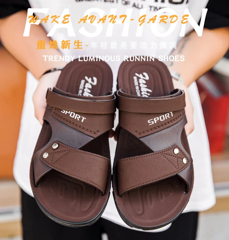 Summer Men's Sandals Fashion Beach Shoes For Men Classic Leather Slipper Male Outdoor Casual Leather Sandals Men