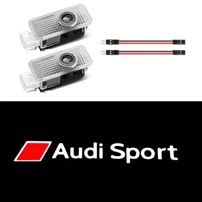 2Pcs Car Door Laser Projector LED HD Welcome Lamp For Audi S Line RS A1 A3 A4 A6 A7 Q3 Q5 Q7 RS3 RS4 RS5 S3 S4 S5 S7