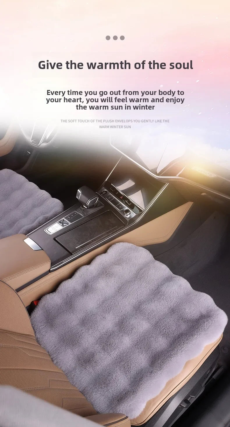 Universal Winter Car Seat Cushion Imitation Rabbit Fur Car Seat Cover Thick Plush Soft and Warm  Plush Car Seat Cushion