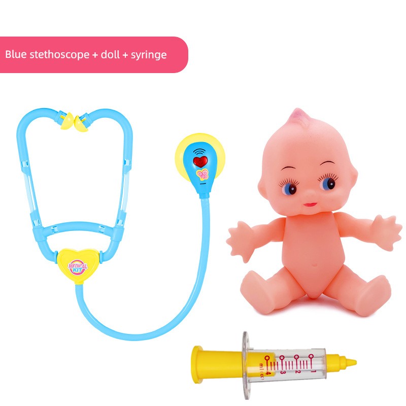 Artificial Stethoscope Kids Doctor Nurse Teaching Aids Suit Boys and Girls Play House Injection Medical and Dental Clinic