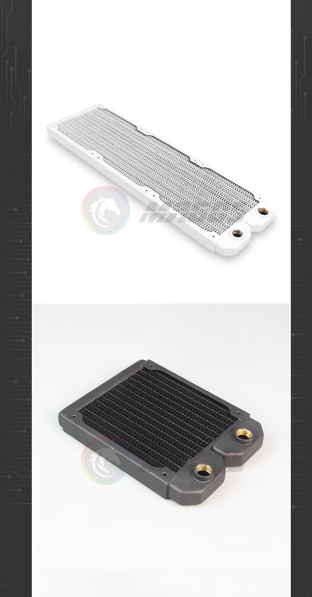 Computer Water Cooling Radiator Slim 20mm Copper 120/240/360/480mm Watercooler Heat Exchanger 12cm Fan Cooler