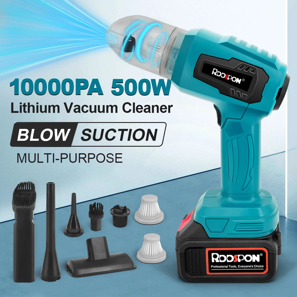 Cordless Car Vacuum Cleaner Rechargeable Auto Vacuum Cleaner Handheld Home Carpet Pets Hair Blowing Tools for Makita 18V Battery