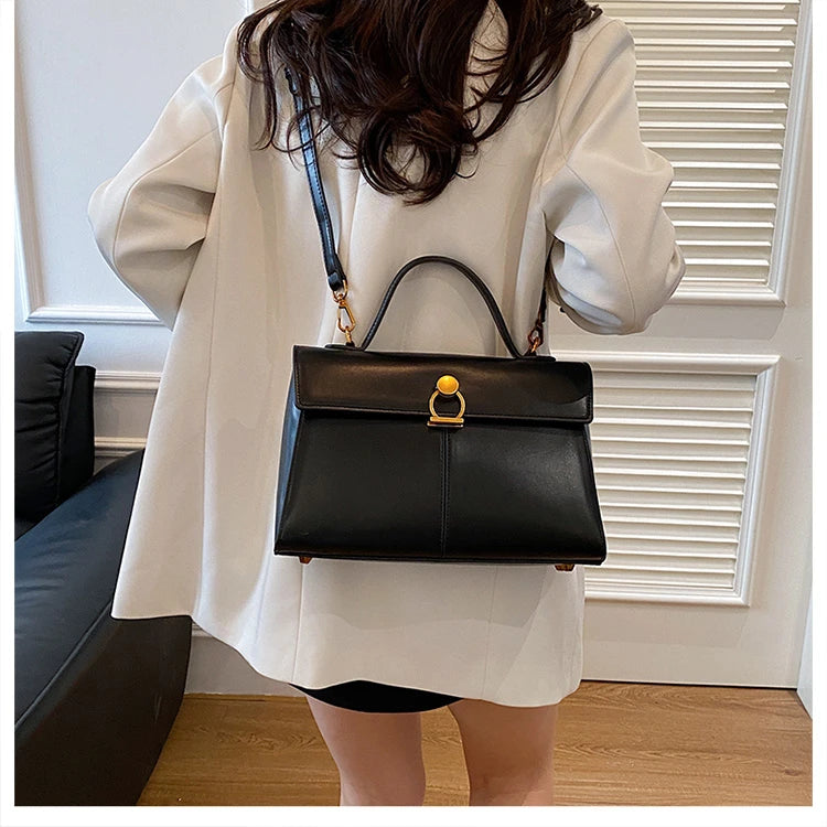 2025 New Classic Style Solid PU Square Shoulder & Crossbody Bags High Quality Sense of Luxury Simple Commute Handbags for Women