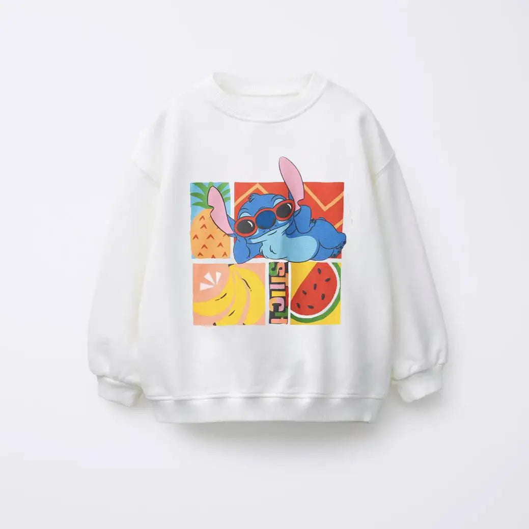 Kids Cartoon Fashion Costume Girls New Round Neck Tops Printed Long Sleeve Autumn Wear Toddler Boys Loose Thin Sweatshirts