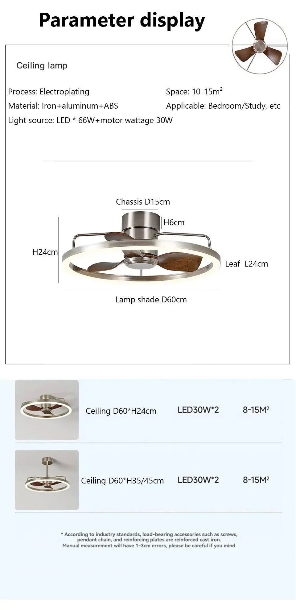 20" Ceiling Fan with LED Light Flush Mount DC Motor 6-Speed Remote Control Dimmable Fan Lamp for Home Kitchen Bedroom Living Roo