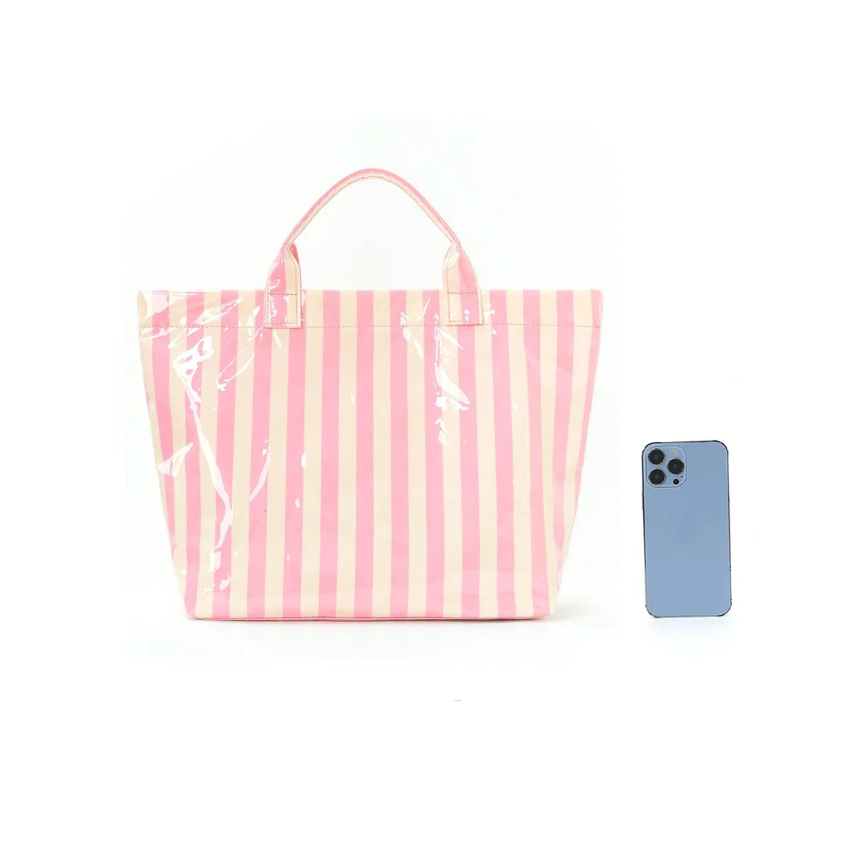 Cross-border striped tote bag high value lightweight handbag commuting large capacity portable travel shoulder bag