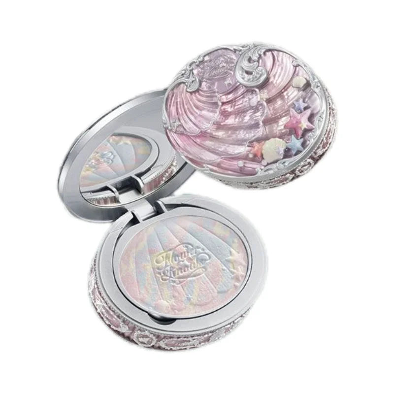 Flowerknows Shell Jewelry Gift Set Makeup Kit Full Professional Glitter Eyeshadow Palette Blush Baked Powder 10pcs Kits