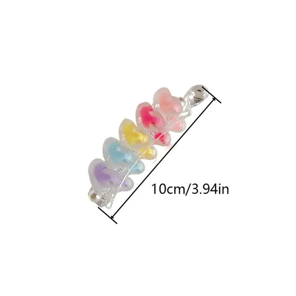 Hair Accessories Acrylic Hair Clips Colorful Love Heart Claw Clips Frosted Star Ponytail Holders Girl
