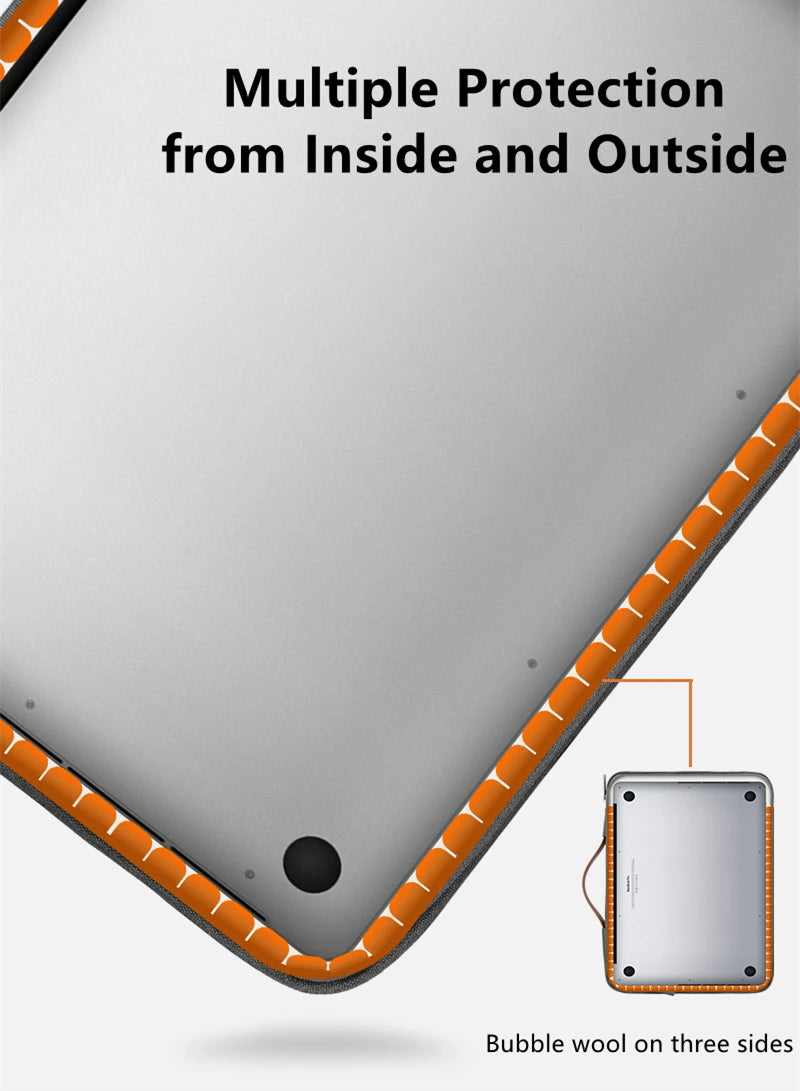 Multi-pockets Laptop Sleeve for MacBook Air 13.6 Handle Laptop Bag for MacBook Pro 14 Shocproof Notebook Bag for MacBook 16.2 M3