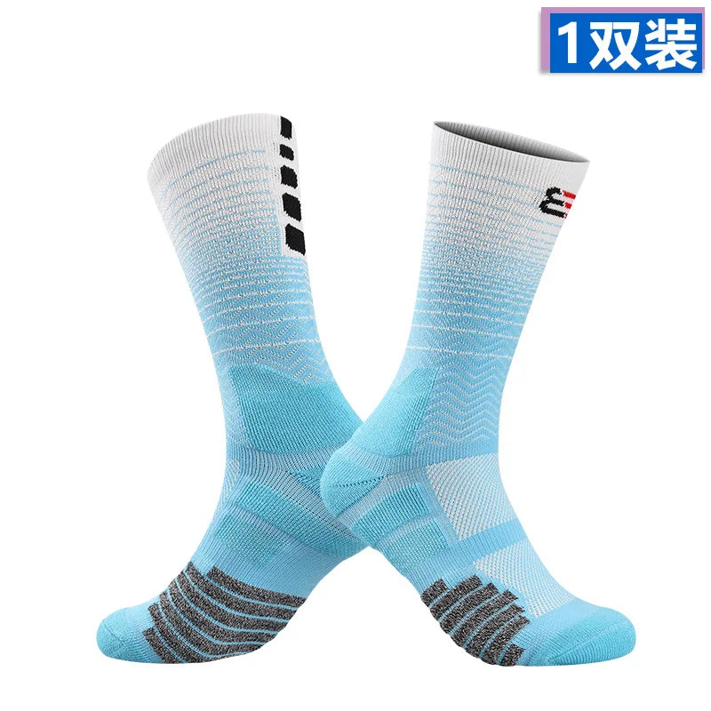 Sport Cycling Basketball Socks Compression Running Man Black Trend Breathable Long Hiking Damping Athletic Professional Big Kids