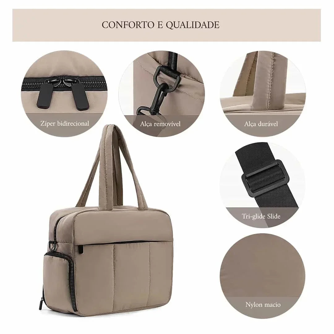 Duffel Weekender Bag Large Capacity Women Multifunction Leisure Travel Puffer Tote Gym Bag Carry on Bag with A Shoe Compartment