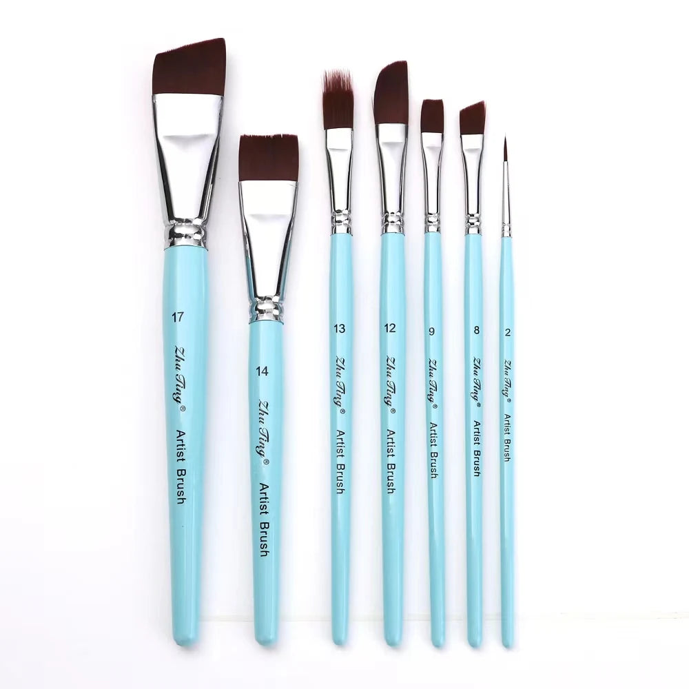 High Quality Face Body Paint Brushes Sky Blue Artist Watercolor Painting Makeup Brush Set For Kids