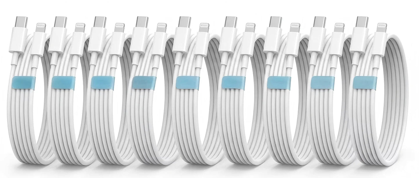 5 Pack 6ft USB C to 8-Pin PD Fast Charging Cable for iPhone 14 13 12 11 Pro Max SE for iPad Air Mini for iOS Phone Data Sync