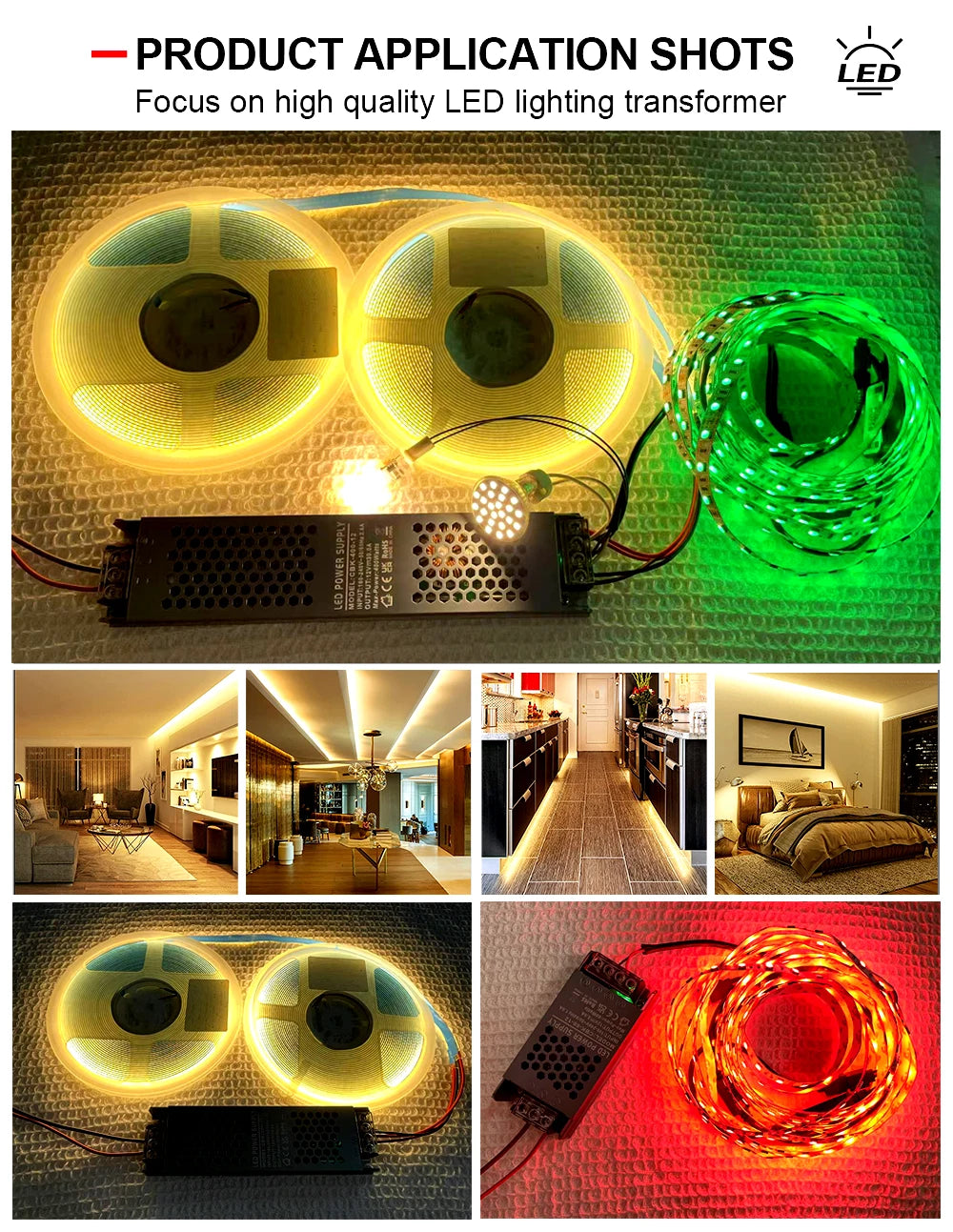 Ultra-thin silent LED power supply DC 12V 24V transformer supply 60W-400W power  AC 100-265V quality ultra thin led transformers