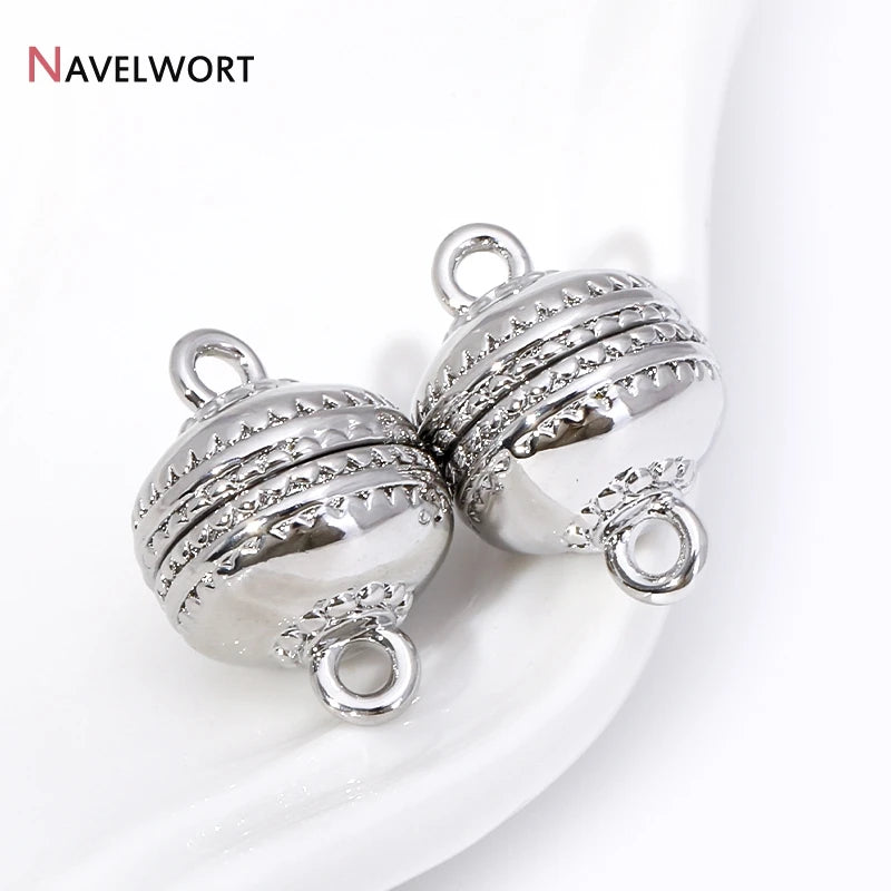 18K Gold Plated Brass Round Strong Magnetic Clasps For Bracelet Necklace Making Findings,End Clasps Connector For Jewelry Making