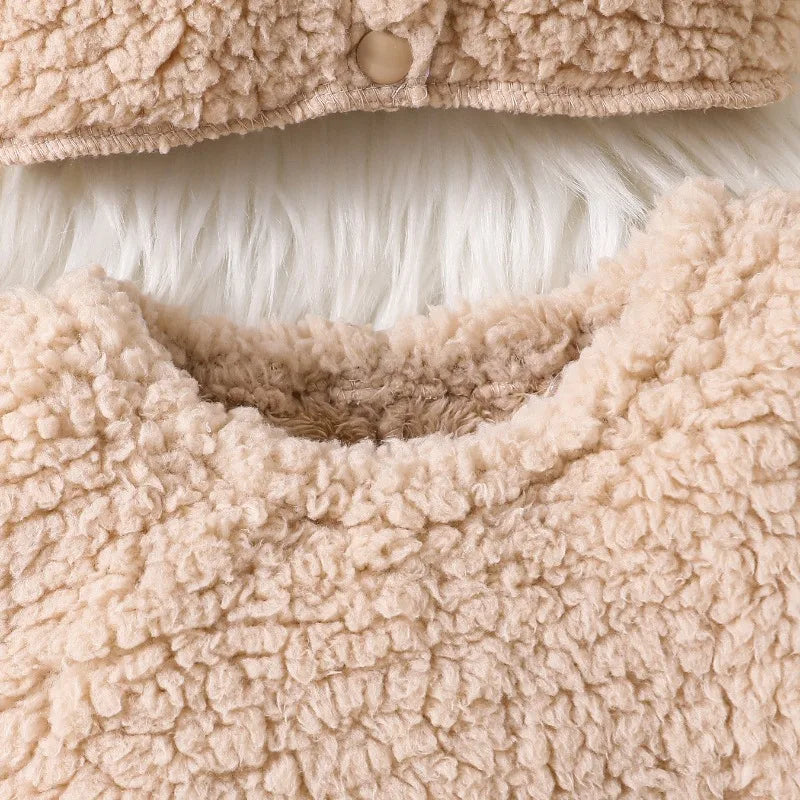 Newborn Baby Sherpa Romper Sleeveless Hooded Sheep Horn Bodysuit Cute Animal Onesie Toddler Warm Jumpsuit Winter Playsuit.