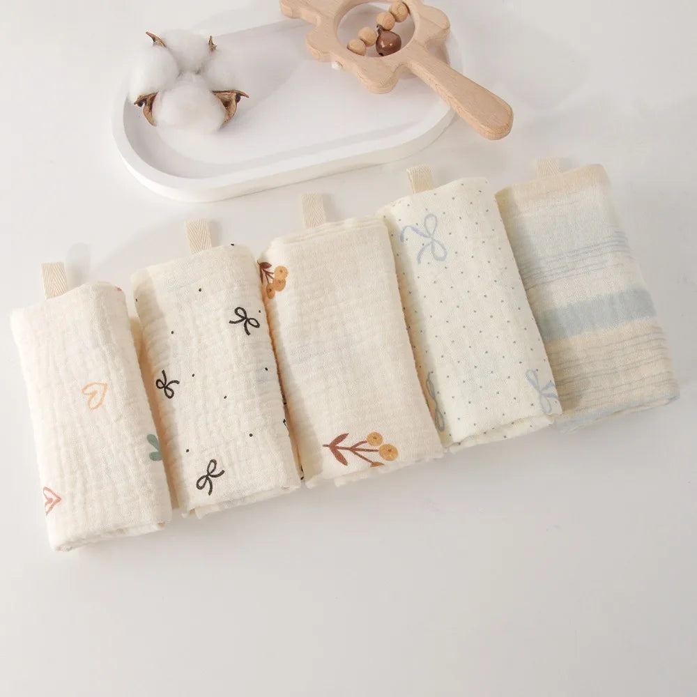 4-Layer Pure Cotton Portable Washcloth for Newborns - Soft Absorbent Square Gauze Towels for Burping High Quality