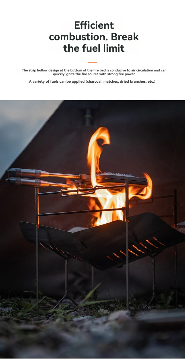 CAMPINGMOON SOLO-A4 Stainless Steel Portable Folding BBQ Grill Outdoor Garden Camping Portable Foldable Cooking Grill