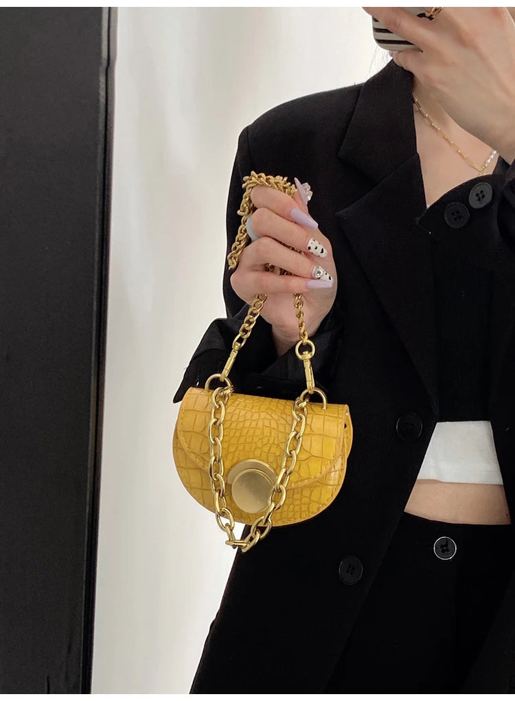 Fashion Chain Mini Crossbody Bag Women Classic PU Leather Flap Design Lipstick Coin Purse Girl Cute Earphone Bags