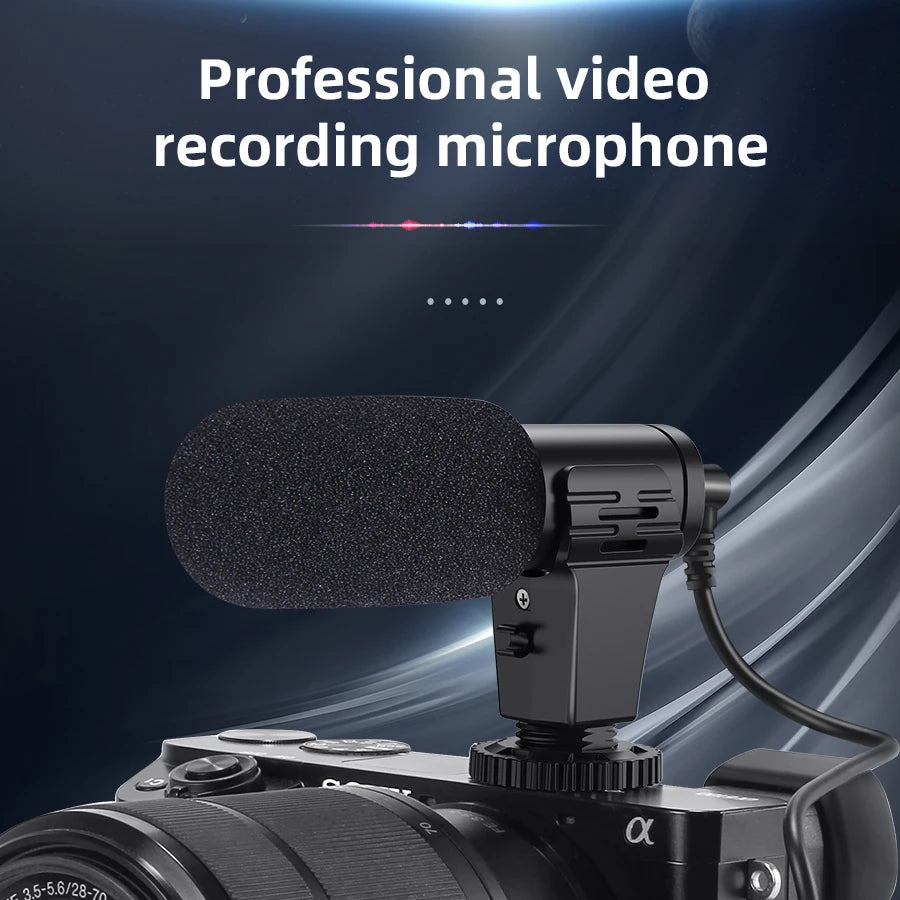 MAMEN Video Recording Microphone with ConyHair Windshield 3m Distance Cardioid Pickup for Camera Phone Livestream Vlog Interview